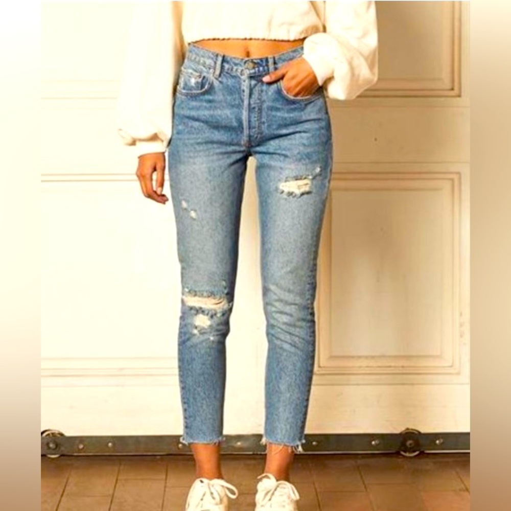 boyish the billy NWT high-rise skinny distressed 26 (2/4) buttonfly crop $168